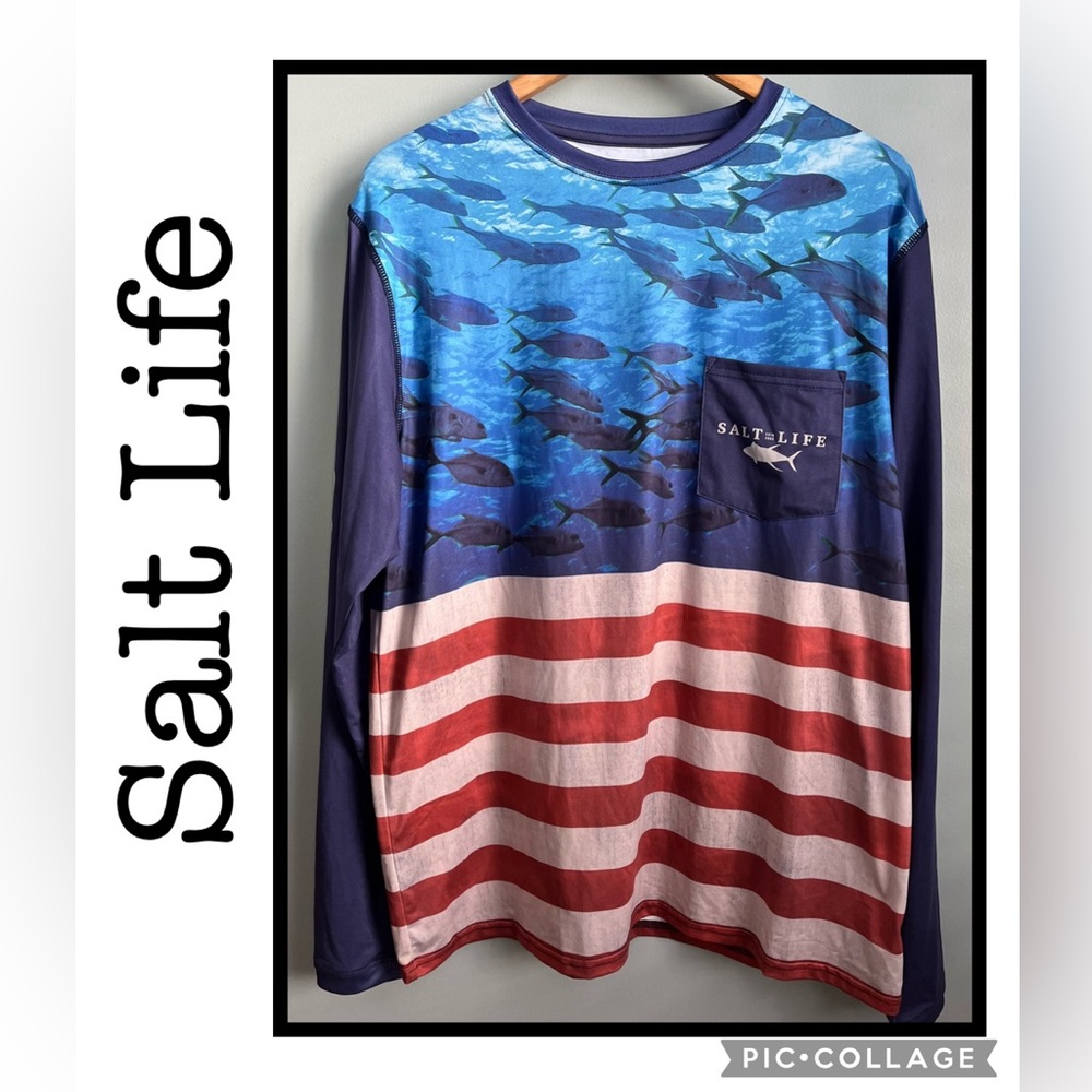 NWT Salt Life SLX UVapor Performance Long Sleeve Tee Size M